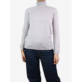 Malo-Grey roll-neck cashmere jumper - size UK 10-Grey