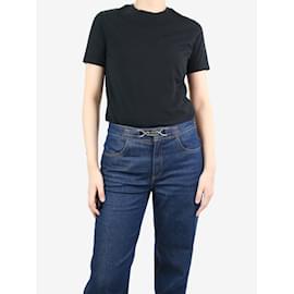 Acne-Camiseta preta de manga curta com gola redonda - tamanho M-Preto