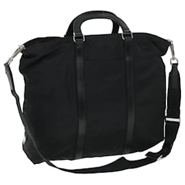 Prada-PRADA Hand Bag Nylon Leather 2way Black Auth ar10207-Black