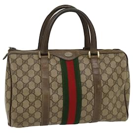 Gucci-GUCCI GG Canvas Web Sherry Line Boston Bag Beige Red Green 24 02 007 auth 54955-Red,Beige,Green