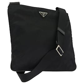 Prada-PRADA Shoulder Bag Nylon Black Auth 54918-Black