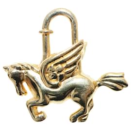 Hermès-HERMES Cadena Pegasus Charm Metal Gold Tone Auth tb870-Autre