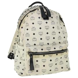 MCM-MCM Vicetos Logogram Backpack PVC Leather White Auth am5010-White