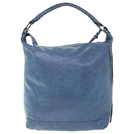 Balenciaga-BALENCIAGA The Day Shoulder Bag Leather Blue 140442 Auth bs8428-Blue
