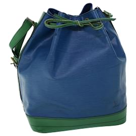 Louis Vuitton-LOUIS VUITTON Epi Tricolor Noe Shoulder Bag Green Blue M44044 LV Auth 53987-Blue,Green