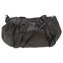 Prada-PRADA Shoulder Bag Leather Brown Auth ar10239-Brown