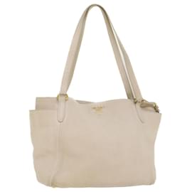 Prada-PRADA Shoulder Bag Leather White Auth 54820-White