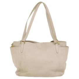 Prada-PRADA Shoulder Bag Leather White Auth 54820-White