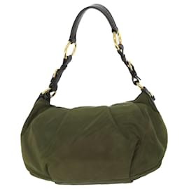 Prada-PRADA Shoulder Bag Nylon Khaki Auth ar10183-Khaki