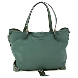 Chloé-Chloe Tote Bag Leather Green Auth bs8301-Green