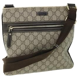 Gucci-GUCCI GG Canvas Shoulder Bag PVC Leather Beige 295257 Auth ac2197-Beige