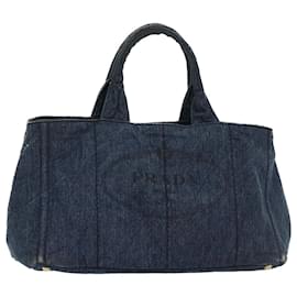 Prada-PRADA Canapa GM Hand Bag Canvas Blue Auth ar10269-Blue