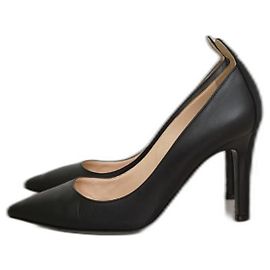 Fendi Black Leather Heels Black
