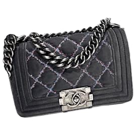 Chanel-Sac Garçon Edition Limitée-Multicolore,Gris