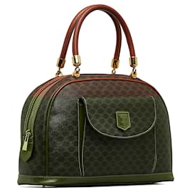 Céline-Celine Brown Macadam Handbag-Brown