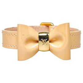 Louis Vuitton-Louis Vuitton Brown Vernis Favorite Bow Bracelet-Brown,Beige