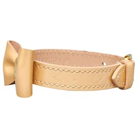 Louis Vuitton-Louis Vuitton Brown Vernis Favorite Bow Bracelet-Brown,Beige