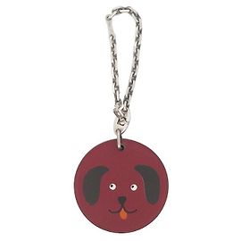Hermès HERMES KEY RING NOAH'S ARK DOG RED LEATHER BAG JEWEL KEY RING BAG Red