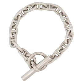 Hermès-BRACELET HERMES CHAINE D'ANCRE MM 17CM 16 MAILLONS ARGENT 925 49GR SILVER-Argenté