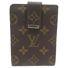 Louis Vuitton-VINTAGE LOUIS VUITTON Scheckbuchhalter aus Monogramm-Scheckbuchhalter aus Segeltuch-Braun