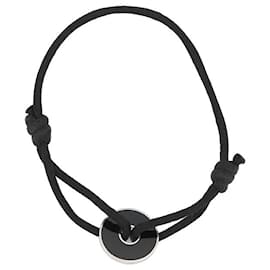 Dinh Van-BRACELET DINH VAN PI CHINOIS 18MM ARGENT MASSIF ET ONYX CORDON NOIR STRAP-Noir