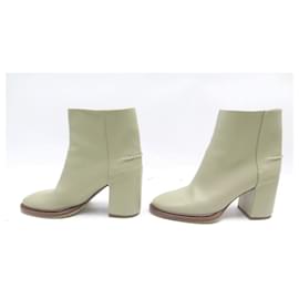 Chloé-NEW CHLOE EDITH ANKLE SHOES 37 GREEN SEEDED LEATHER BOX ANKLE BOOTS-Green
