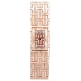 Hermès-NEUF MONTRE HERMES KILIM KL1 272 17 MM QUARTZ OR ROSE 18K DIAMANTS WATCH-Doré