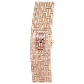 Hermès-NEUF MONTRE HERMES KILIM KL1 272 17 MM QUARTZ OR ROSE 18K DIAMANTS WATCH-Doré