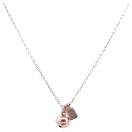 Dodo Pomellato-COLLIER DODO POMELLATO ESSENTIAL ARGENT 2 CHARMS GRELOT TAG DODO OR ROSE 9K-Argenté