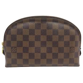 Louis Vuitton-NEW LOUIS VUITTON COSMETIC POUCH MM DAMIER EBENE CANVAS KIT POUCH-Brown
