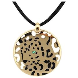 Cartier-COLLIER CARTIER SAUVAGE TSAVORITE PANTHERE AJOUREE 70CM OR JAUNE 18K NECKLACE-Doré