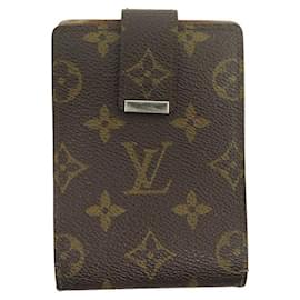 Louis Vuitton-PORTA LIVRO DE CHEQUE VINTAGE LOUIS VUITTON MONOGRAMA LONA PORTA LIVRO DE CHEQUE-Marrom