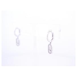 Messika-NEUF BOUCLES D'OREILLES MESSIKA CREOLES MOVE UNO 12037-WG OR 18K EARRINGS-Argenté