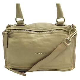 Givenchy-GIVENCHY PANDORA MEDIUM HANDBAG BEIGE LEATHER CROSSBODY HAND BAG PURSE-Beige