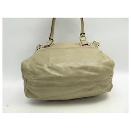 Givenchy-GIVENCHY PANDORA MEDIUM HANDBAG BEIGE LEATHER CROSSBODY HAND BAG PURSE-Beige