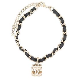 COLLIER CHANEL CHOCKER LOGO CC CUBE & CHAINE ENTRELASSE 35/45 NECKLACE Doré