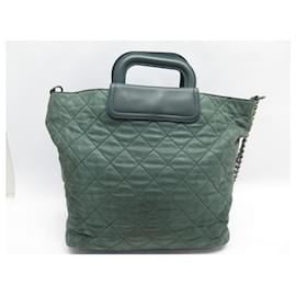 Chanel-CHANEL HANDBAG TOTE TIMELESS CLASP IRIDESCENT LEATHER HAND BAG PURSE-Green