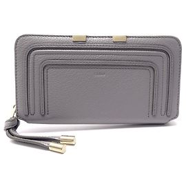 Chloé NEW CHLOE MARCIE ZIP-UP WALLET IN TAUPE LEATHER LONG WALLET Taupe