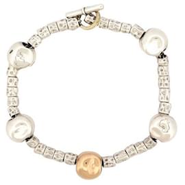 Dodo Pomellato-BRACELET POMELLATO DODO PERLES ARGENTEES ET DOREES T17 ARGENT MASSIF PEARLS-Argenté