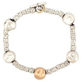 Dodo Pomellato PULSEIRA DE CONTAS DE PRATA E OURO POMELLATO DODO17 PÉROLAS DE PRATA ESTERLINA Prata