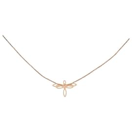 Ginette Ny-COLLIER GINETTE NY MINI LIBELLULE DF05 70 CM EN OR ROSE 18K GOLD NECKLACE-Doré