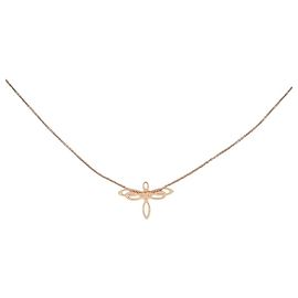 COLLAR GINETTE NY MINI LIBÉLULA DF05 70 CM EN ORO ROSA 18Collar de oro K Dorado