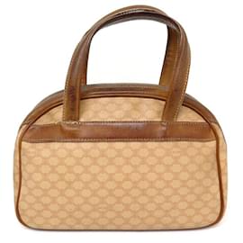 Céline-CELINE BOWLING HANDBAG MONOGRAM CANVAS TRIOMPHE SHOULDER HAND BAG-Beige