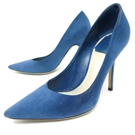 Christian Dior-CHRISTIAN DIOR CHERIE KCA SHOES980he 36 BLUE SUEDE DEER COURT SHOES-Blue