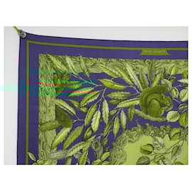 Hermès-VINTAGE HERMES SCARF NUTCRACKER JACQUELOT CARRE 90 SILK SCARF-Blue