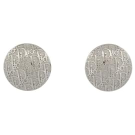 Christian Dior-NEW CHRISTIAN DIOR CLIP EARRINGS ENGRAVED DIOR OBLIQUE EARRINGS-Silvery