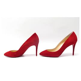 Christian Louboutin-NEW CHRISTIAN LOUBOUTIN ELOISE SHOES 38.5 ROUGE 3180614 + BOX SHOES-Red