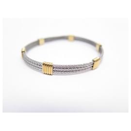 Fred-VINTAGE BRACELET FRED FORCE 10 T15 EN OR JAUNE 18K ET ACIER STEEL AND GOLD JEWEL-Argenté