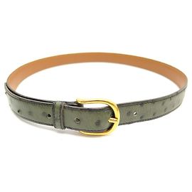 Hermès CINTO HERMES VINTAGE EM COURO DE AVESTRUZ VERDE 67 75 CINTO DE COURO DE AVESTRUZ VERDE Verde