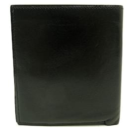 Hermès-VINTAGE HERMES RANGE BANKNOTES WALLET IN BLACK LEATHER WALLET-Black